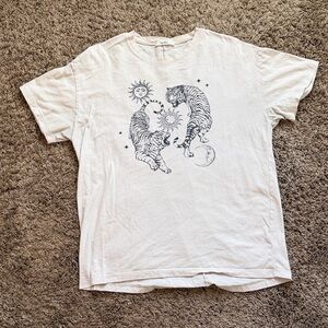 Tres Bien White Tee with Tiger Graphic